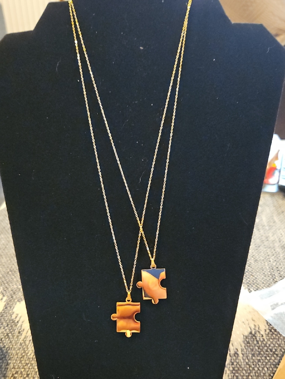 Plunder Gold Tone Puzzle Piece Layered Necklace